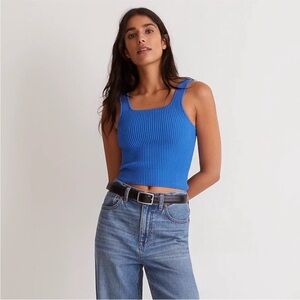 Madewell Sculpt Ottoman square neck tank size large.